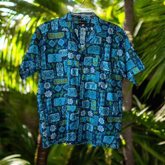 Vintage Paradise Sportwears Polynesian Fiji Tiki Shirt - Picture 1 of 4